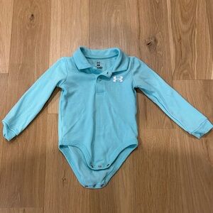 Under Armour Kids Aqua Teal Blue Long Sleeve One Piece Size 18M